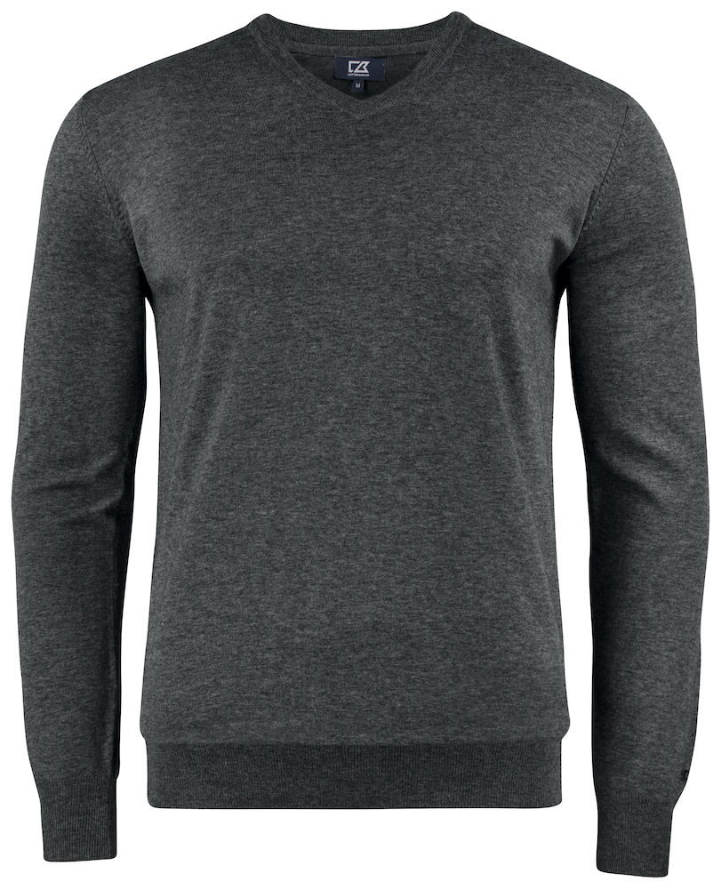 DPG Cutter & Buck Oakville V-Neck Men antraciet melange