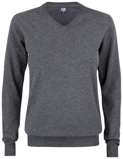 DPG Cutter & Buck Oakville V-Neck Women antraciet melange